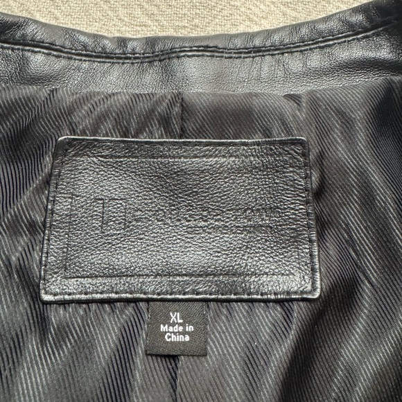 VTG 90s Men’s Black Leather Blazer Jacket XL - Picture 5 of 9